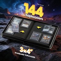 Classeur Premium à 4 pochettes avec fenêtre pour cartes à collectionner, capacité 144 cartes, en PU