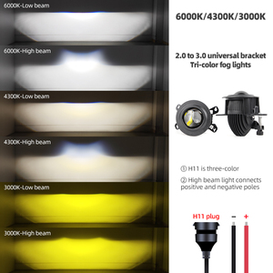 Đèn sương mù Projector Bi LED H11 2 inch ba màu 2.0 Turn 3.0, đa năng cho Honda, Toyota, nhiệt độ màu 6000K - Product Image 5