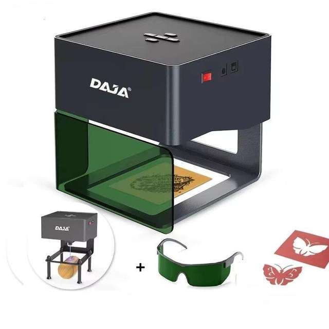 DAJA DJ6 3W Laser Engraving Machine, Compact DIY Laser Cutter for Wood Plastic Fabric Portable Home Use Engraver