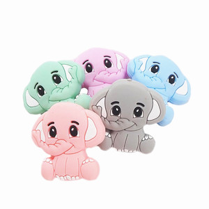 CHENKAI BD091 Fast Delivery Bpa Free Food Grade Stripe <b>Bead</b> Elephant <b>Silicone</b> Focal <b>Beads</b> for Pens DIY Bracelet - Product Image 2