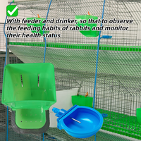 Cage à lapins galvanisée à chaud, ensemble de cages à lapins, cage à lapins à 3 niveaux, 9 trous, cage d'élevage pour lapins