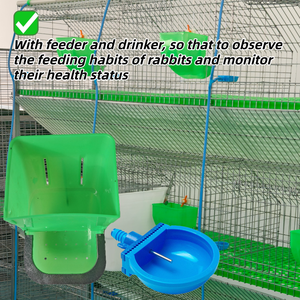 กรงกระต่ายชุบสังกะสีแบบจุ่มกรงรังนก3ชั้น9หลุมกรงเพาะพันธุ์กระต่าย - Product Image 4