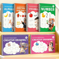 Cahier de calligraphie à rainures pour enfants, en carton blanc, à pointe rigide, pour l'apprentissage du Pinyin, des chiffres et des lettres, pour l'exportation