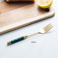 Ensemble de couverts en acier inoxydable doré, couteau, fourchette, cuillère, manche en céramique marbré pour la maison, la cuisine, l'hôtel, la vaisselle de table