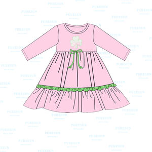 Conjuntos de ropa familiar para el Día de San Patricio para niños, apliques de trébol para niñas pequeñas, trajes ahumados, ropa de vacaciones personalizada para niños - Product Image 2