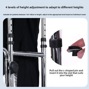 Adjustable Height & Width Eight-Wheel Handbrake <b>Walker</b> for Hemiplegia Rehabilitation Gait Training <b>Elderly</b> Ambulation Assistance - Product Image 4