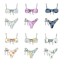 OEM ODM Custom Set Bikini Wanita Cepat Kering UPF50 Tahan Klorin Pakaian Renang Pakaian Pantai Grosir Langsung dari Pabrik