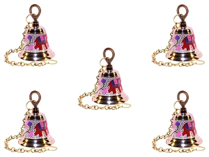 Handmade Brass <b>Small</b> Designer Hanging Pooja <b>Bell</b> Decorative Religious <b>Bell</b> for Temple Home and Prayer Room Use - Product Image 4