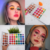 Palette de fards à paupières en poudre scintillante mate à haute pigmentation, résistante à l'eau, minérale, 65 couleurs, longue tenue, pour tous les tons de peau