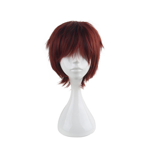 Perruque de cosplay <span class=keywords><strong>A3</strong></span> Mankai Autumn Troupe Fushimi Omi, courte et pointue, rouge, en fibre synthétique résistante à la chaleur, pour costume de fête d'anime - Product Image 1