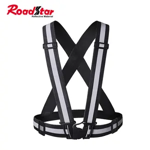 Cinto Reflexivo Preto Elástico Ajustável Segurança Reflexivo Led Vest Belt Cinto De Segurança Reflexivo Para Motocicleta