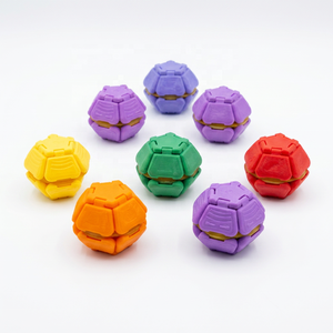 Feeron Juguete Antiestrés Portátil de Plástico PLA Impreso en 3D con Cierre Elástico de Presión para la Espalda, Bola Rebotadora Táctil con Clic - Product Image 1