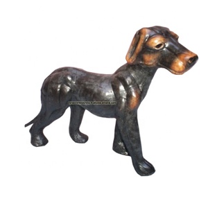 Escultura de perro de cuero decorativa de mesa estatuilla de perro de alta calidad para el hogar Hotel Oficina y restaurante - Product Image 1