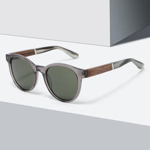 Gafas de Sol Redondas de Estilo Europeo para Hombre, Lentes Polarizadas TAC con Protección UV400, Montura de Acetato Negra, Protección Solar para Viajes y Conducción - Product Image 5