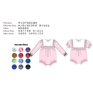 Puresun 高品質 スイスドット柄 ベビーカスタムネームウェア 姉妹お揃い 長袖ベビーロンパース - Product Image 1