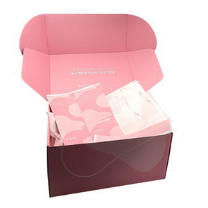 אריזת מתנה ורודה גלי אריזת מתנה ורוד אריזות ביגוד מותאם אישית אריזת נייר קרטון - Product Image 1