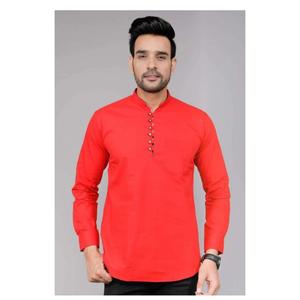 Moda hombre algodón corto Kurta alta calidad diseño tradicional cómodo ropa de fiesta Formal para verano invierno al por mayor - Product Image 1