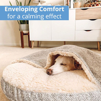 Fabricant Vente en gros Lit grotte de luxe pour chien Lit lavable en tissu Sherpa Lit pour chien Nid pour chat