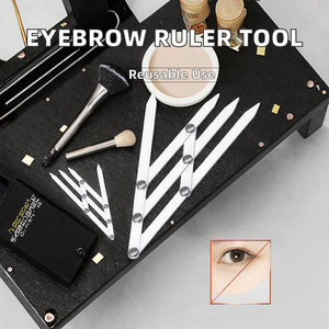 Regla Reutilizable para Cejas, Herramienta de Medición Permanente, Guía para Microblading, Esténcil, Herramientas de Maquillaje, Plástico y Acero Inoxidable - Product Image 2