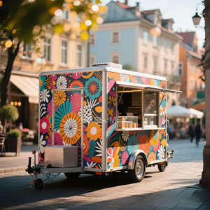 2025 Pizza Trailer Concession Bar Shop Outdoor <b>Cart</b> Kiosk For Sale Mobile <b>Kitchen</b> Fast Food Truck - Product Image 5