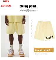 Shorts ESSENTIAL pour hommes en coton épais, imprimés avec des lettres floquées, logo personnalisé, décontractés, unisexes, style jogger, shorts pour hommes