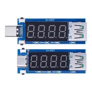 Modul Pendeteksi Tipe C PD, Modul Pemicu Pengisian Cepat DC Tampilan Digital Tegangan Ampere Meter, Instrumen Uji Mendukung PD2.0 PD3.0