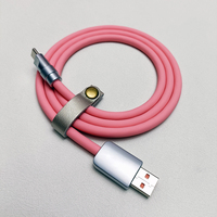 2024 Cable cargador de aleación de Zinc colorido más vendido Usb A a tipo C 66W Cable DE DATOS rápido Cable de silicona personalizado de carga de teléfono