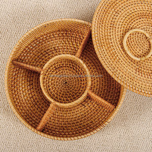 Cesta de Almacenamiento de Ratán Moderna con Tapa, Rectangular/Circular, para Organización Ecológica del Hogar, Escritorio, Refrigerios, Juguetes, Artículos Diversos, Llaves - Product Image 3