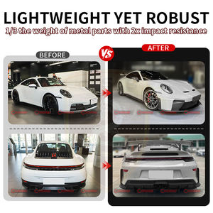 Kit carrosserie de haute qualité en fibre de carbone sèche style GT3 pour Porsche 911 992 : pare-chocs avant et arrière, jupes latérales, capot - Product Image 3