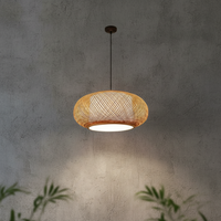 Lampe suspendue en rotin faite à la main, lampe de plafond en bambou tressé, lampe suspendue bohème pour cuisine, salle à manger, hôtel
