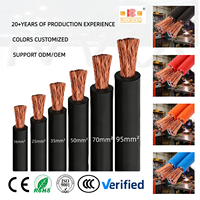 Câble de Soudure en Cuivre H01N2-D Isolé en Caoutchouc Flexible, Prix Usine, Calibres 1/0, 2/0, 3/0, 4/0 AWG, 16mm², 25mm², 35mm², 50mm², 70mm²
