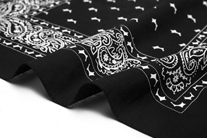 Bufanda cuadrada de algodón con serigrafía digital de diseñador personalizado <span class=keywords><strong>Bandana</strong></span> de Paisley de doble cara con logotipo - Product Image 5