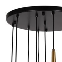 Lustre d'escalier pour salon, lampes en laiton et verre ambré, base ronde E27, suspension en verre pour escalier