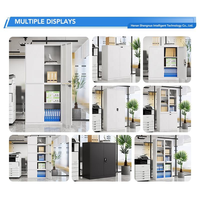 Armoire de rangement à portes coulissantes en acier avec étagères mobiles et serrure pour bureau, école, atelier et usage domestique