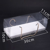 Boîte d'emballage pour gâteau roulé suisse en plastique transparent avec poignée