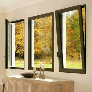 Fenêtre à battant insonorisée en alliage d'aluminium thermique de haute qualité avec double vitrage trempé et <span class=keywords><strong>serrure</strong></span> étanche <span class=keywords><strong>pour</strong></span> appartement et hôtel - Product Image 1