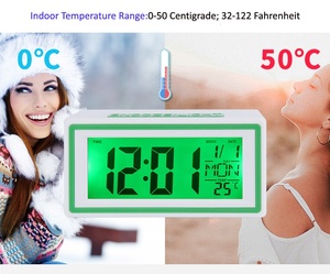 <span class=keywords><strong>Despertador</strong></span> de Viaje Pequeño y Bonito con Pantalla de Semana en 7 Idiomas, Temporizador, Función de Repetición, Luz de Fondo Controlada por Sonido y Temperatura - Product Image 3