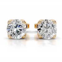 Boucles d'oreilles clous ronds et ovales 2 carats en moissanite VVS, sans nickel, en argent 925 plaqué or 18 carats, bijoux fins pour femmes