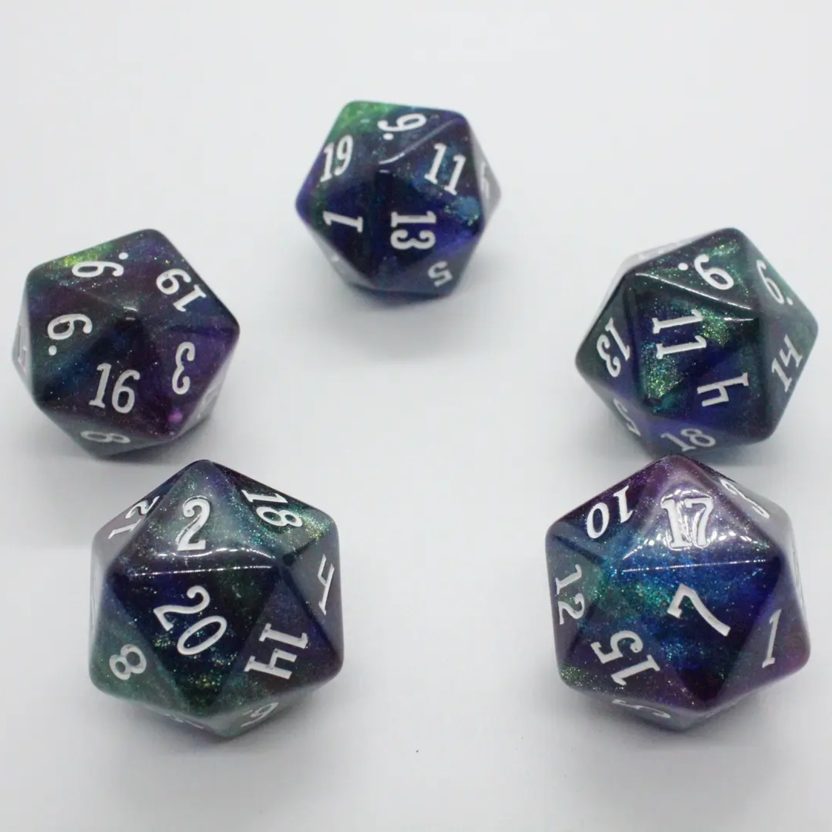 20 Sided Faces of The Starry Skies Dice For Games