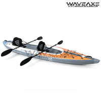Kayak gonflable breveté WAVEAXE OEM pour 2 personnes, en Drop Stitch haute pression, canoë de pêche, fabrication sur mesure Airvolution