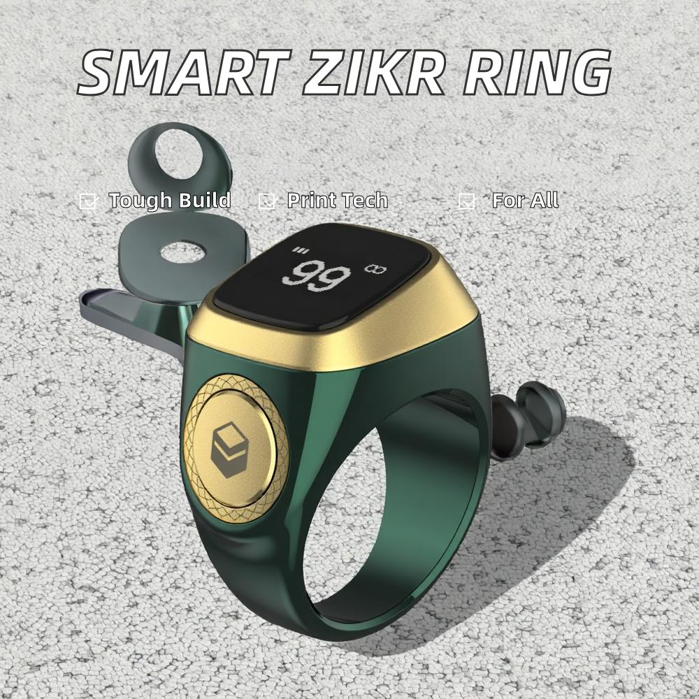 High Quality Wholesale Iqibla Muslim Plastic Digital Counter Smart Zikr Ring LED Display USB Power Source Waterproof For