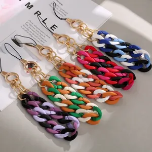 Mode coloré métal acrylique perlé chaîne de téléphone portable pour femmes filles Anti perte téléphone lanière téléphone portable sangle <span class=keywords><strong>bijoux</strong></span> - Product Image 2