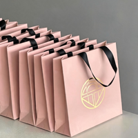 Sac en papier écologique personnalisé imprimé en couleur, imperméable, 230 g/m², laminé, pour emballage de chaussures de boutique