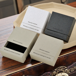 Custom Logo Sliding Drawer Square Jewelry Packaging <b>Box</b> Cardboard Paper Gift <b>Box</b> for <b>Earrings</b> Premium Jewelry <b>Box</b> - Product Image 1