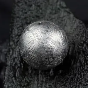Cuentas Redondas Sueltas de Ágata de Hierro Gibeon Natural Genuina, Plata 925, 7mm 8mm 9mm, Certificadas por CMA para Fabricación de Joyas <span class=keywords><strong>AAAAA</strong></span> - Product Image 3