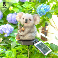 Sculpture de koala en fibre de verre 3D à énergie solaire, décoration de paysage de parc extérieur, lumière de jardin à LED