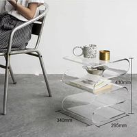 Table d'appoint en acrylique en forme de C pour canapé, design chinois, vente en gros de meubles