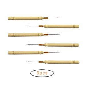 Aiguilles à boucles en bois à maintien robuste, outils <span class=keywords><strong>pour</strong></span> <span class=keywords><strong>perles</strong></span> en acier, micro-anneaux et maillons <span class=keywords><strong>pour</strong></span> tissage de cheveux et extensions de trame - Product Image 2