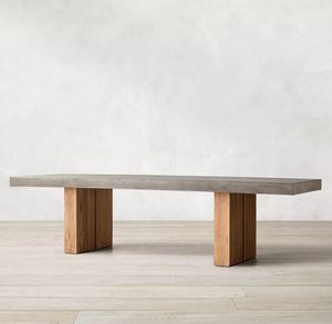 Meubles de jardin d'extérieur, table de salle à manger en teck rectangulaire pour patio - Product Image 2
