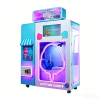 Machine à Barbe à Papa Industrielle Automatique avec 4 Grands Récipients à Sucre, Prise en Charge de 4 Saveurs pour Usage Commercial Intensif